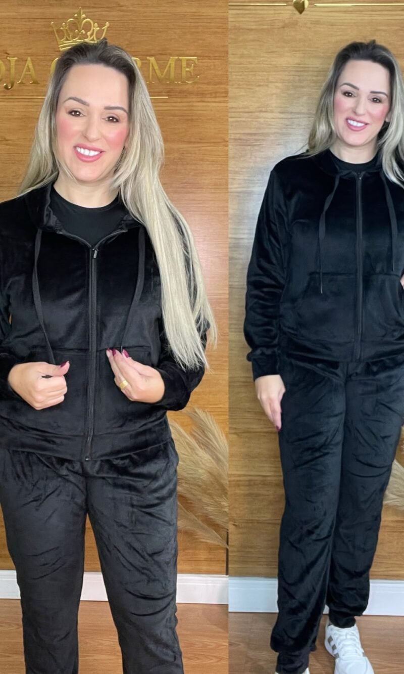 conjunto veludo preto