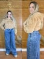 jaqueta de pelucia caramelo