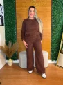 conjunto teddy marrom feminino peluciado