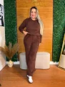 conjunto teddy marrom feminino peluciado