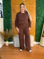 conjunto teddy marrom feminino peluciado